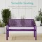 Best Choice Products Indoor Outdoor Steel Garden Bench w/ Geometric Backrest, Foot Levelers